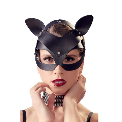 Katzenmaske mit strass nieten - katzenmaske,