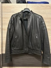 Schwarze Lederjacke HUGO BOSS