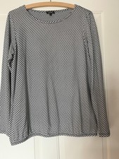 Montego Damen Bluse Gr. L Dunkelblau mit weißen Kreisen
