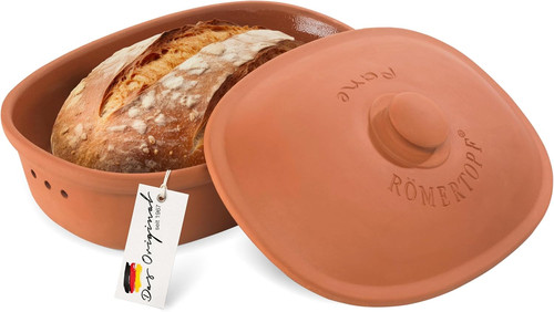 Römertopf brottopf oval aus - brottopf,