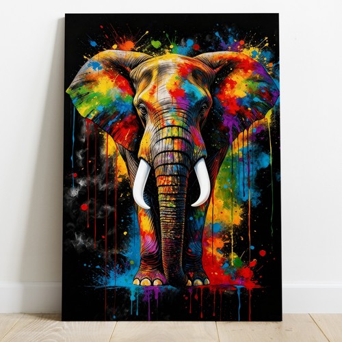 Elefant farbspritzer bunt - elefant, farbspritzer,