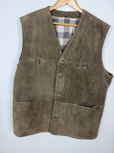 Leder trachten weste vintage - weste,