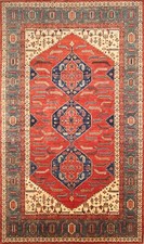 9x15 Red Heriz Afghan Hand