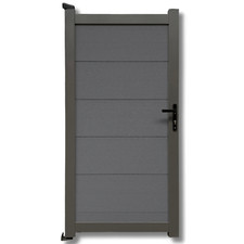 WPC Tür XL Aluminium Gartentür Zauntür Gartentor Alu Anthrazit massiv 90X180 cm