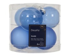 6 Weihnachtskugeln 6cm Glas