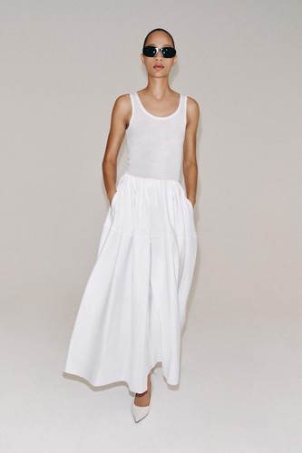 Zara kleid rib stoff - stoff, maxi