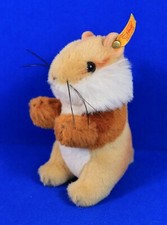 STEIFF HAMSTER Goldy Goldi Goldhamster 071980 Knopf Fahne Plüsch braun weiß 14cm
