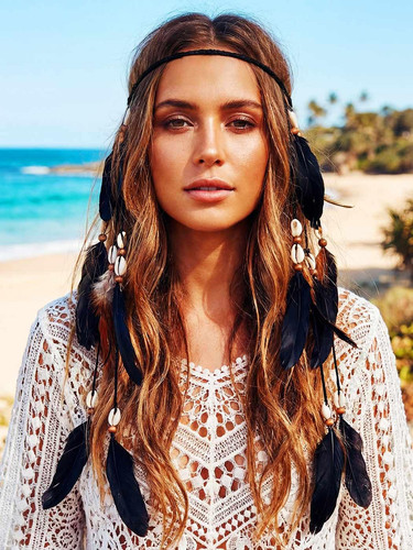 Feder stirnband boho pfau - feder-stirnband,, boho,
