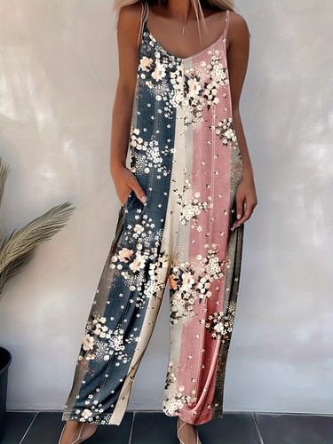 Damen blumen latzhose jumpsuit - damen,