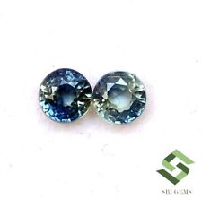 3.50 MM Natürlich Blauer Saphir Rund Schliff Paar 0.60 Karat Facettiert Lose