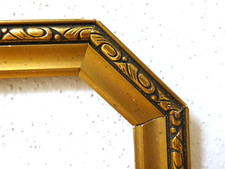 Jugendstil Art Deco Rahmen Holz vergoldet ausgefallene Form sechseckig