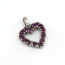 Anhänger Herz 585/- 14k. Weißgold mit Rubinen ca. 1,9 cm -1022