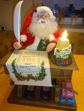 Weihnachtsmann am Schreibtisch Holiday Creations, Bewegung, Licht,Musik OVP RAR