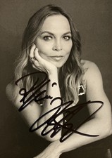 Autogramm Regina Halmich Weltmeisterin Boxen handsigniert Stefan RAAB 25 SW xyz