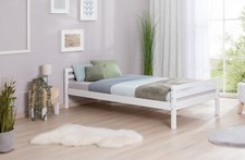 ANGEBOT TICAA Einzelbett "Nadine" Kiefer massiv weiß B-Ware 90 x 200 cm Bett