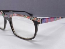 Horn Brille Damen Braun Rechteckig Mehrfarbig 1980er Echte Naturhorn Seide