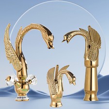 Gold Schwan-Design Waschtischarmatur Bad Waschbecken Wasserhahn Mischbatterie