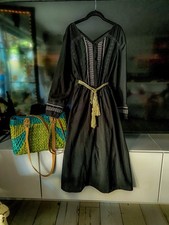 Guess USA neues MIDI Herbst Kleid Boho Style Black Gr XL (42-44) Bohamian