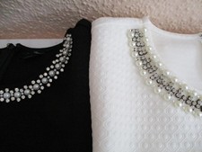 ADRIENNE VITTADINI 2 Oberteile US M + L schwarz und weiß nur zusammenwie NEU