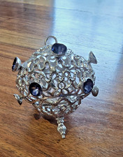 Christbaumkugel Babette Schweizer Zinn Kugel blaue, lila ? Reflektion Zapfen sel