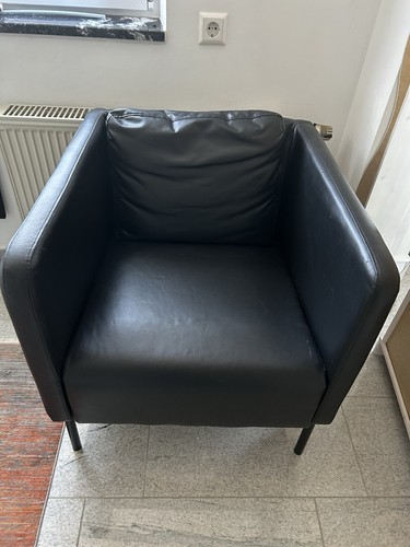 Schwarzer leder sessel - schwarzer,