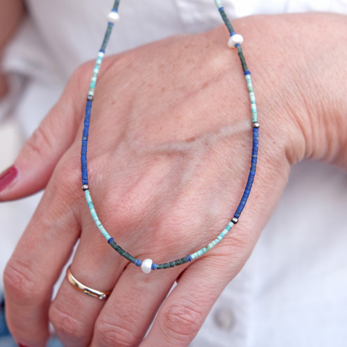 Halskette blau lapislazuli - blau,