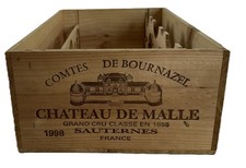 Weinkiste Comtes De Bournazel Chateau De Malle Grand Cru 1998 Sauternes 50x33x18