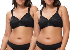 Triumph 2er Pack Stellina W BH mit Bügel Gr. 80-100 Cup B-F  schwarz BHs Set