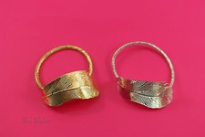 Haargummi Zopfhalter Haarband Feder gold silber Haarschmuck A082