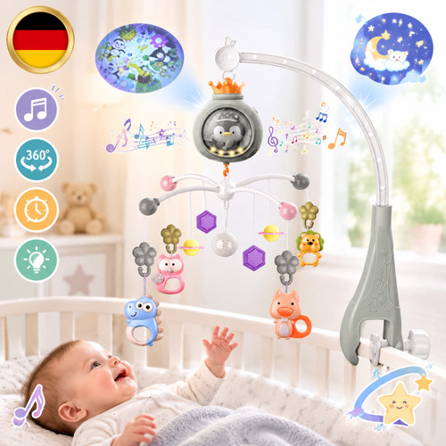 Mobile babybett mit - babybett, rasseln