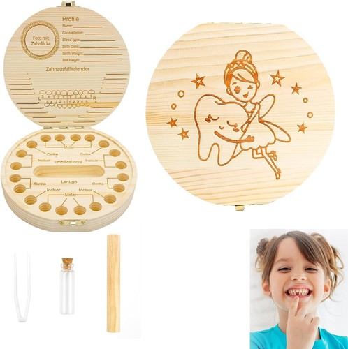 Zahnbox holz milchzähne - zahnbox,