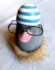 Ente Brille Mütze Stein-Figur