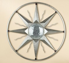 Wanddeko Sonne silber Metall