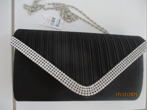 Abendtasche schwarzer satin - abendtasche,