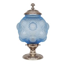 Wunderschöne Art Déco Tischleuchte "BLUE BLOOM" Unikat