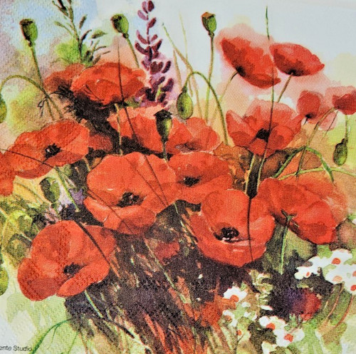 Servietten blumen mohn - blumen,