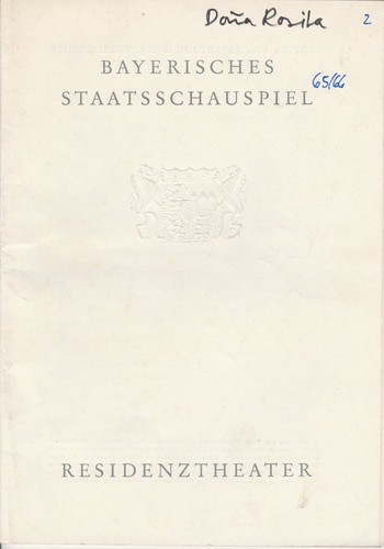 Programmheft dona rosita oder - programmheft,