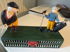 Mechanische Spardose Gusseisen Golfspieler Golfen Golfspieler Putten