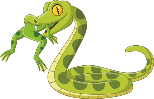 Aufkleber schlange mit frosch - mit,