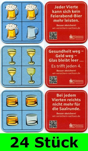 Stück bierdeckel 8x3er - 24,