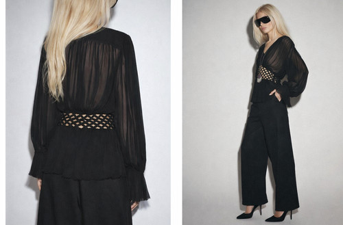 Zara bluse mit - bluse, 🖤