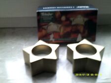 2 goldfarbene Stern- Porzellan-Leuchter von Tchibo OVP