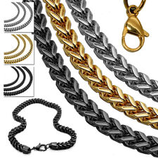 1 Halskette Königskette Panzerkette Silbern Herren Edelstahlkette Armband Massiv