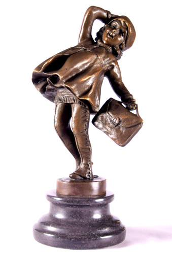 Bronzefigur mädchen mit - mädchen,