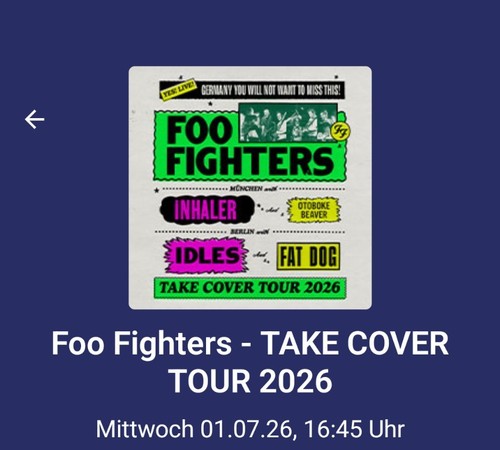 Foo fighters stehplatz - foo,