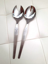DDR - FORON Besteck 960    " 2 tlg.  SALATBESTECK "   Motiv : Fontäne  Edelstahl