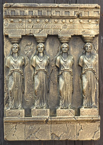 Quadriga wandrelief antik stil - wandrelief,
