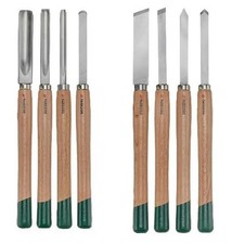 4 Drechselmesser rund oder flach Drechseleisen Rundbeitel Hohlbeitel drechseln