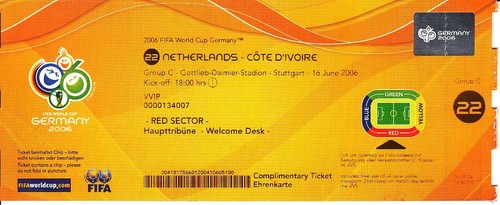 2006 vip ticket - wc, #