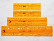 4x SCHRIFTSCHABLONE ROTRING IM SET 342025 + 342035 + 342050 + 342070 !!